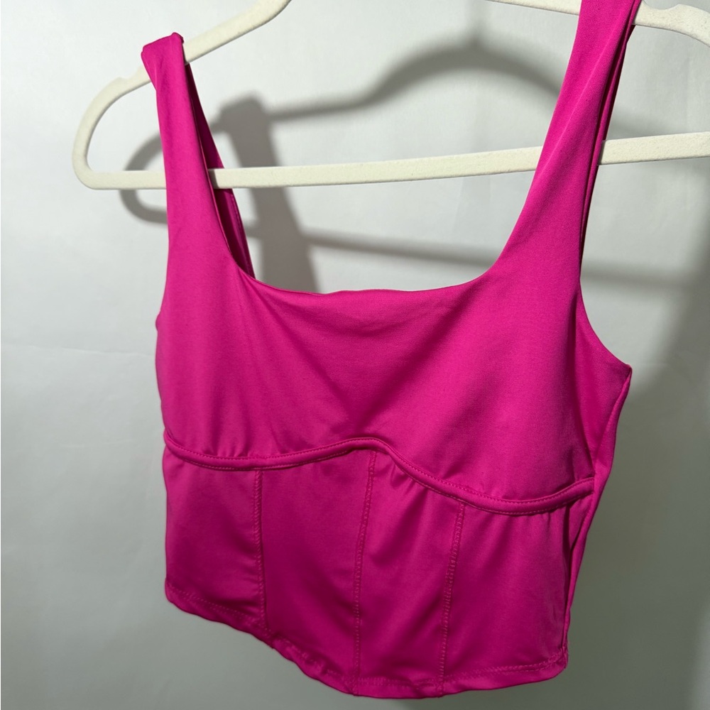 Live in the Moment Pink Corset Style Crop Top Bustier Tank Size S‎